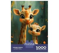 Rompecabezas para Adultos De 1000 Piezas Cute Giraffe Family Rompecabezas para Adultos Juguetes Antiestrés Decoración Actividades Divertidas En Casa 70x50cm/1000pcs