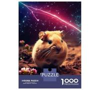 Rompecabezas para Adultos De 1000 Piezas Cute Hamster in Galaxy Rompecabezas para Adultos Juego Familiar Pero Divertido Y Humorístico Cumpleaños 52x38cm/1000pcs