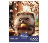 Rompecabezas para Adultos De 1000 Piezas Cute Hedgehog with Golden Treat Rompecabezas para Adultos Juego De Ingenio Aliviador del Estrés Actividades Divertidas En Casa 70x50cm/1000pcs