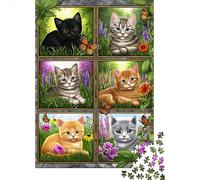 Rompecabezas para Adultos De 1000 Piezas Cute Kittens Garden Compilation Rompecabezas para Adultos Juguete Decoración De Pared Difícil Regalos para Amigos Y Familiares 70x50cm/1000pcs