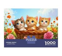 Rompecabezas para Adultos De 1000 Piezas Cute Kittens in Basket Rompecabezas para Adultos Juego Práctico Análisis Y Lógica Gran Regalo para Los Amantes De Los Juegos 70x50cm/1000pcs