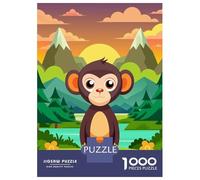 Rompecabezas para Adultos De 1000 Piezas Cute Monkey in A Mountain Landscape Rompecabezas para Adultos Juego Práctico Análisis Y Lógica Gran Regalo para Los Amantes De Los Juegos 52x38cm/1000pcs