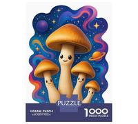 Rompecabezas para Adultos De 1000 Piezas Cute Mushroom Family in Space Rompecabezas para Adultos Juegos Divertidos para La Diversión Familiar Juego Desafiante Regalos 38x26cm/1000pcs