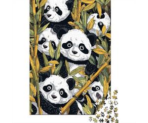 Rompecabezas para Adultos De 1000 Piezas Cute Panda Bamboo Pattern-1 Rompecabezas para Adultos Juguete Decoración De Pared Difícil Regalos para Amigos Y Familiares 38x26cm/1000pcs