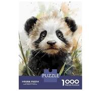 Rompecabezas para Adultos De 1000 Piezas Cute Panda Cub Watercolor Rompecabezas para Adultos Juguetes Antiestrés Difícil Gran Regalo para Jugar 52x38cm/1000pcs