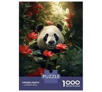 Rompecabezas para Adultos De 1000 Piezas Cute Panda Jungle Flowers Rompecabezas para Adultos Juegos Relajantes Decoración del Hogar Desafío Educativo 70x50cm/1000pcs