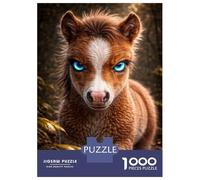 Rompecabezas para Adultos De 1000 Piezas Cute Pony with Blue Eyes Portrait Rompecabezas para Adultos Juego Práctico Decoración De Pared Cumpleaños Y Navidad 38x26cm/1000pcs