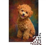 Rompecabezas para Adultos De 1000 Piezas Cute Poodle Dog Rompecabezas para Adolescentes Juego De Ingenio Decoración del Hogar Actividades Divertidas En Casa, 52x38cm/1000pcs