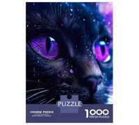 Rompecabezas para Adultos De 1000 Piezas Cute Purple Cat Rompecabezas para Adultos Juegos De Relajación Regalo De Cumpleaños Regalos para Reducir El Estrés 52x38cm/1000pcs