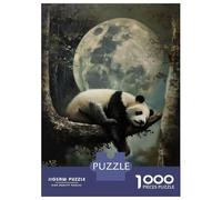 Rompecabezas para Adultos De 1000 Piezas Cute Sleeping Panda Moon Rompecabezas para Adultos Juegos De Relajación Análisis Y Lógica Cumpleaños Y Navidad 38x26cm/1000pcs