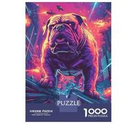 Rompecabezas para Adultos De 1000 Piezas Cyberpunk Bulldog in Futuristic Cityscape Japan Rompecabezas para Adultos Juegos De Relajación Desafío Difícil Juego Desafiante Regalos 70x50cm/1000pcs