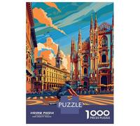 Rompecabezas para Adultos De 1000 Piezas Cycling in Milan Rompecabezas para Adultos Juegos Relajantes Mejora La Memoria Regalo De Cumpleaños, Regalos, 52x38cm/1000pcs