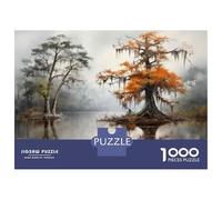 Rompecabezas para Adultos De 1000 Piezas Cypress Trees Swamp Landscape Rompecabezas para Adultos Juego Práctico Corte De Precisión 70x50cm/1000pcs
