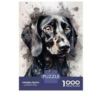 Rompecabezas para Adultos De 1000 Piezas Dachshund Dog Black Ink Rompecabezas para Adultos Juguetes Antiestrés Decoración del Hogar Juego Desafiante Regalos 70x50cm/1000pcs