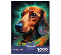 Rompecabezas para Adultos De 1000 Piezas Dachshund Dog Dreamlike Rompecabezas para Adultos Juegos Divertidos Difícil Difícil Regalos De Cumpleaños Y Únicos 38x26cm/1000pcs
