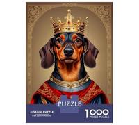 Rompecabezas para Adultos De 1000 Piezas Dachshund Dog King Rompecabezas para Adultos Juego Práctico Corte De Precisión 38x26cm/1000pcs