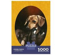 Rompecabezas para Adultos De 1000 Piezas Dachshund Gentleman On Gold Rompecabezas para Adolescentes Juegos Familiares Ensamblaje De Patrones Actividades Divertidas En Casa 70x50cm/1000pcs