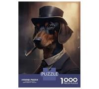 Rompecabezas para Adultos De 1000 Piezas Dachshund The Gangster Rompecabezas para Adolescentes Juego Familiar Carrera De Velocidad Manual Cumpleaños 52x38cm/1000pcs