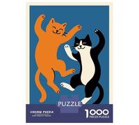 Rompecabezas para Adultos De 1000 Piezas Dancing Cats Illustration Rompecabezas para Adultos Juego Familiar Divertido Y Humorístico Cumpleaños Y Navidad 70x50cm/1000pcs