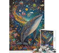 Rompecabezas para Adultos de 1000 Piezas Danza Cósmica de la Ballena Rompecabezas para Adultos Juguetes de Bricolaje Carrera de Velocidad Manual interacción Entre Padres e Hijos (tamaño 50x75cm)