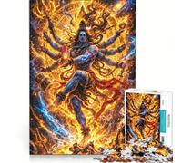 Rompecabezas para Adultos de 1000 Piezas: Danza Cósmica del Señor Shiva, decoración de Pared, Regalo de cumpleaños, para Fortalecer el Amor Entre Parejas 38x52cm