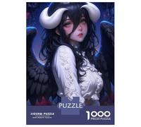 Rompecabezas para Adultos De 1000 Piezas Dark Angel with White Horns Anime Girl Rompecabezas Antiestrés Juguetes Divertidos Y Humorísticos Actividades Divertidas En Casa, 52x38cm/1000pcs