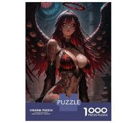 Rompecabezas para Adultos De 1000 Piezas Dark Angel with Wings and Tattoos Rompecabezas para Adultos Juegos Relajantes Decoración Cumpleaños 70x50cm/1000pcs