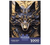 Rompecabezas para Adultos De 1000 Piezas Dark Blue Wolf Kintsugi Rompecabezas Juguetes Antiestrés, Divertidos Y Humorísticos Regalos para Reducir El Estrés 70x50cm/1000pcs
