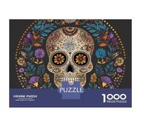 Rompecabezas para Adultos De 1000 Piezas Day of The Dead Sugar Skull Art Print Rompecabezas Juego De Ingenio Regalos para Mujeres Cumpleaños Y Navidad 52x38cm/1000pcs