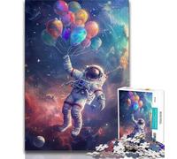 Rompecabezas para Adultos de 1000 Piezas de Astronauta y Globo aerostático Ideal para el Aprendizaje y como Regalo para Toda la Familia 26x38cm