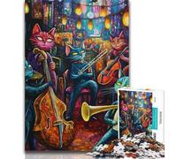 Rompecabezas para Adultos de 1000 Piezas de Band Cats Ideal para familias para Disfrutar en casa como Regalo de cumpleaños o de Viaje 38x26cm
