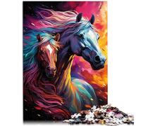 Rompecabezas para adultos de 1000 piezas de caballo de fuego desafiante, rompecabezas de juego desafiante de 14.95 x 20.47 pulgadas, interacción entre padres e hijos para adolescentes a partir de 14