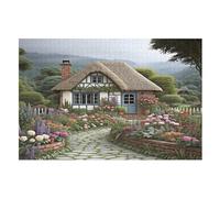 Rompecabezas para adultos de 1000 piezas de cabaña de pueblo de montaña - Puzzle para niños - Juguetes familiares, juego familiar divertido (75×50cm)