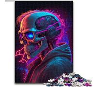 Rompecabezas para Adultos de 1000 Piezas de Calavera de Madera, Juego Interactivo Familiar, Apto para Mayores de 14 años, 50x75cm, para Juego Interactivo Familiar