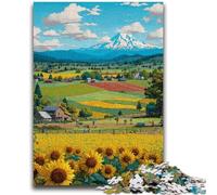 Rompecabezas para Adultos de 1000 Piezas de Campo de Girasoles, para Mayores de 14 años Cada Pieza es única Juego Divertido y desafiante para Toda la Familia Un Buen Regalo 26x38cm