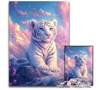 Rompecabezas para Adultos de 1000 Piezas de cartón de Tigre Blanco, Juego Interactivo Familiar, Rompecabezas, Juguete Educativo, 26x38cm