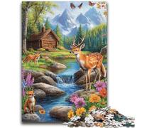 Rompecabezas para Adultos de 1000 Piezas de Ciervo y Lobo Juego desafiante para Jugar en Familia con Piezas aleatorias Que se entrelazan por Completo 50x75cm