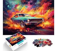 Rompecabezas para adultos de 1000 piezas de coche deportivo retro imposible es ideal como regalo para toda la familia de 14.95 x 20.47 pulgadas