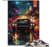 Rompecabezas para Adultos de 1000 Piezas de Coches Deportivos de Grafiti clásicos Hechos de Madera,decoración artística Hacer tú Mismo o Regalo de cumpleaños,manualidad Divertida