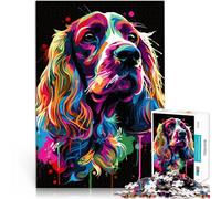 Rompecabezas para adultos de 1000 piezas de Cocker Spaniel Inglés Arte Imposible Rompecabezas Análisis y lógica 38.0 cm x 52.0 cm para adolescentes mayores de 14 años