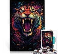 Rompecabezas para adultos de 1000 piezas de competencia de velocidad de mano de tigre enojado, 10.3 x 14.9 pulgadas, alivio del estrés, Staycation Kill time