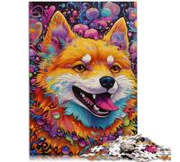 Rompecabezas para adultos de 1000 piezas de corgi psicodélico de corte de precisión para decoración del hogar, 14.95 x 20.47 pulgadas, para adolescentes de 14 años en adelante