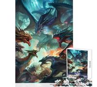 Rompecabezas para Adultos de 1000 Piezas de Dragon Battle Royale Juguete Educativo Regalo de cumpleaños Juego práctico desafiante para completar tamaño 38x26cm