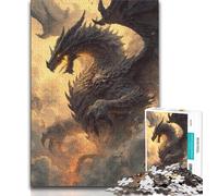 Rompecabezas para Adultos de 1000 Piezas de Dragón Misterioso, Ideal para Disfrutar en Familia en casa, como Regalo de cumpleaños o de Viaje (38x26cm)