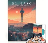 Rompecabezas para Adultos de 1000 Piezas de El Paso, Juego Educativo, Ideal para la diversión Familiar, Perfecto como Regalo para Toda la Familia 50x75cm