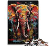Rompecabezas para Adultos de 1000 Piezas de Elefante Africano Que Ayuda a ejercitar el Cerebro Juguetes adictivos para Cultivar la Paciencia y la interacción Entre Padres e Hijos 26x38cm