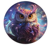 Rompecabezas para Adultos de 1000 Piezas de Galaxy Owl, Rompecabezas Redondo, Regalo para la Familia, Juego Interactivo, Rompecabezas, Juguete Educativo, 67,5 x 67,5 cm