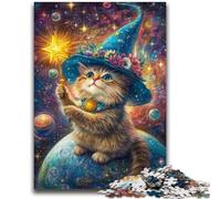 Rompecabezas para Adultos de 1000 Piezas de Gato Mago para Mayores de 14 años, Juego práctico, 50x75cm