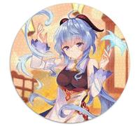 Rompecabezas para Adultos de 1000 Piezas de Genshin Impact Ganyu, Rompecabezas Redondos de 1000 Piezas para Regalo de cumpleaños, desafiante Juego de ingenio de 67,5 x 67,5 cm.