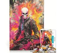 Rompecabezas para Adultos de 1000 Piezas de Ghost Rider, Juegos Divertidos, Actividades Familiares, cumpleaños y Navidad 38x52cm